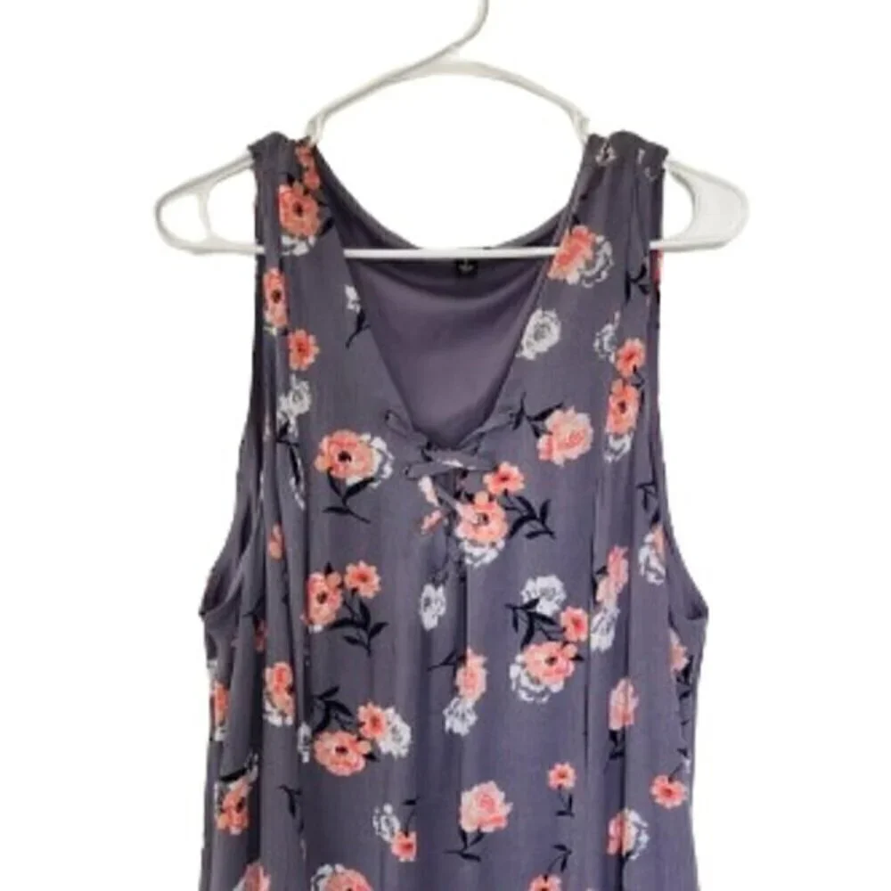 Torrid Flowy Mini Challis Floral Drawstring Corset Swing Dress